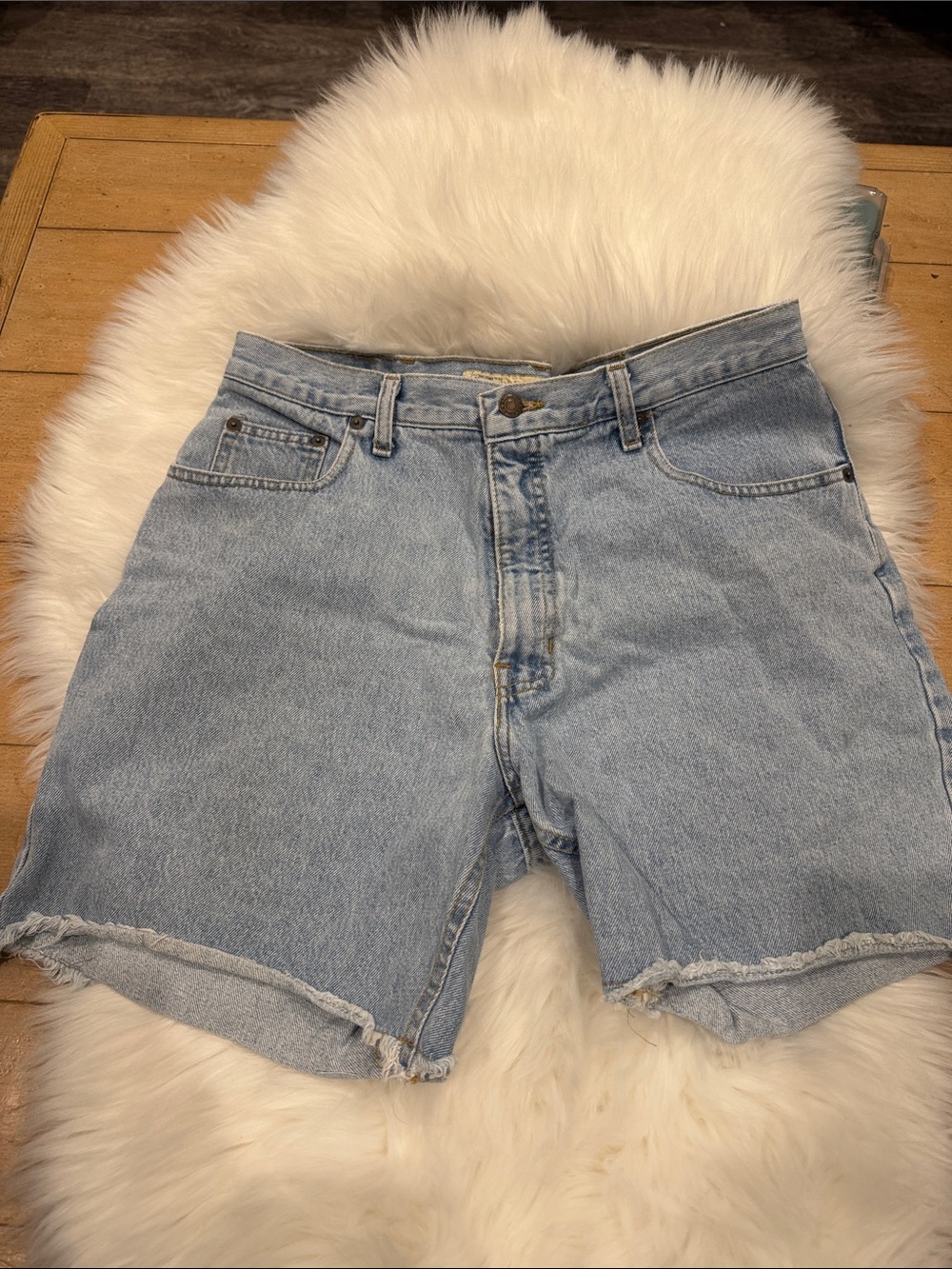 Abercrombie & Fitch Light Blue Denim Cutoff Shorts 34 Waist